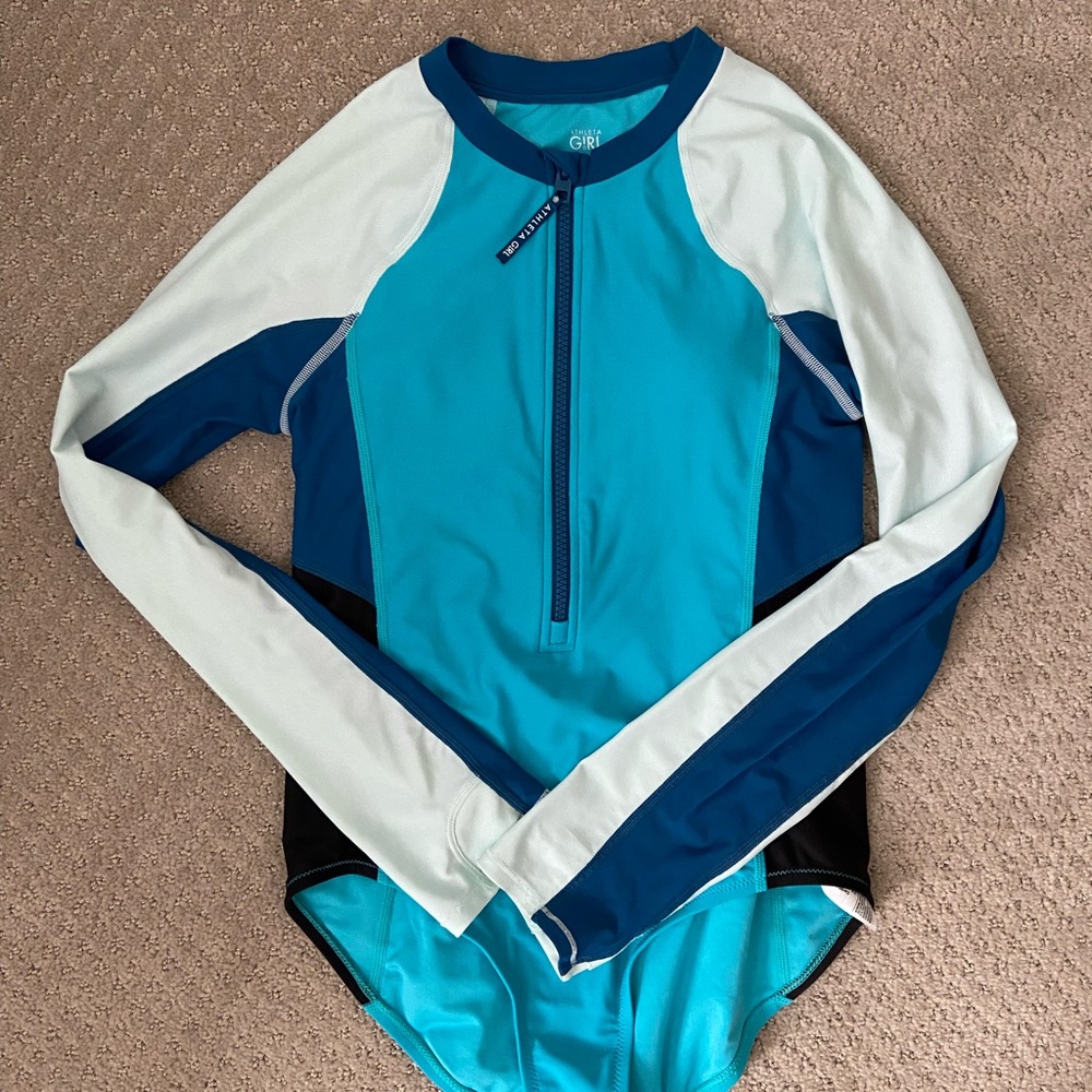 Athleta Girl Teal and Navy Swimsuit